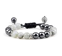 CYLRWSR Klassische Herren-Armbänder mit Häma-Perlen, 8 mm, natürliches Tigerauge, Lavastein, Armbänder und Armreifen, handgefertigt, für Damen, 19cm, Stein, Achat