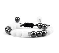 CYLRWSR Klassische Herren-Armbänder mit Häma-Perlen, 8 mm, natürliches Tigerauge, Lavastein, Armbänder und Armreifen, handgefertigt, für Damen, 19cm, Stein, Achat
