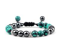 CYLRWSR Klassische Herren-Armbänder mit Häma-Perlen, 8 mm, natürliches Tigerauge, Lavastein, Armbänder und Armreifen, handgefertigt, für Damen, 19cm, Stein, Achat