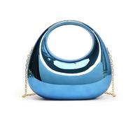 Cymwer Acryl-Abendhandtasche, Y2K-Tragetasche, Hobo-Tasche mit abnehmbarem Kettenriemen, Umhängetasche, Mondform, for Frauen, Hochzeit, Cocktailparty (blau)