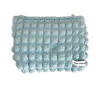 Cymwer Bubble Chiffon Beauty Bag Kulturbeutel, multifunktional, tragbar, lässig, einfach, Bonbonfarben, Camping (blau)