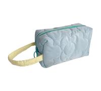 Cymwer Candy Color Quilting Make-up-Tasche, großes Fassungsvermögen, Reißverschluss, Kosmetiktasche, gepolsterter Kulturbeutel, Badezimmer, Dusche, Reisetasche (blau)