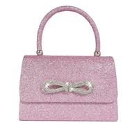 Cymwer Damen-Abendtasche, Schleife, Clutch, Geldbörse, glitzernde Strass-Tasche mit Griff oben, glitzernde Mini-Quadrattasche, Hochzeit, Party, Abschlussball, Geldbörse (Rosa)