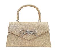 Cymwer Damen-Abendtasche, Schleife, Clutch, Geldbörse, glitzernde Strass-Tasche mit Griff oben, glitzernde Mini-Quadrattasche, Hochzeit, Party, Abschlussball, Geldbörse (Champagner)