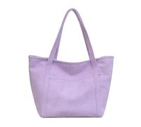 Cymwer Damen-Einkaufstasche, Kunstpelz, modische Handtasche, großes Fassungsvermögen, lässige Hobo-Tasche, einfarbig, zum Einkaufen, Reisen, Arbeiten, for Herbst und Winter (lila)