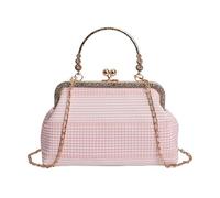 Cymwer Damen-Schulter-Umhängetasche mit Kettenriemen, Kiss-Lock-Griff oben, Handtasche, Clutch-Handtasche, Kiss-Lock-Geldbörse for Reisen, Einkaufen, Arbeit, täglichen Gebrauch (Rosa) (粉色)