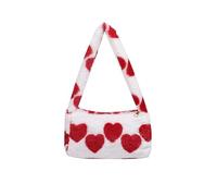 Cymwer Damen Winter Flauschige Umhängetasche Plüsch Unterarm Handtasche | Cymwer Winter Umhängetasche aus Plüsch, kompakte Schulter-/Unterarmtasche in Grün/Rot/Blau/Rosa, 220 x 80 x 120 mm