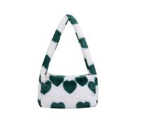 Cymwer Damen Winter Flauschige Umhängetasche Plüsch Unterarm Handtasche | Cymwer Winter Umhängetasche aus Plüsch, kompakte Schulter-/Unterarmtasche in Grün/Rot/Blau/Rosa, 220 x 80 x 120 mm