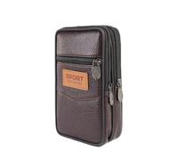 Cymwer Lässige PU-Hüfttasche for Sport, Herren, Handy-Geldbörse, Gürteltasche (vertikal braun)