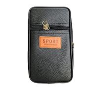 Cymwer Lässige PU-Hüfttasche for Sport, Herren, Handy-Geldbörse, Gürteltasche (vertikal schwarz)