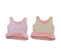 CYNEBXILG Wärmende Unterwäsche Damen 2 Stück Ärmelloses Thermo Unterhemd für Damen, Thermo Unterhemden für Damen, Einfarbig, Rundhalsausschnitt, Basisschicht, Weicher, Feiner Samt, Passform, Ther