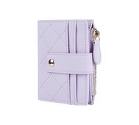 Cynure Women's Cute Leather Card Holder Small Compact Bifold Wallet with Zip Coin Pocket,Light Purple