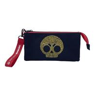 CyP Brands-Brawl Stars, Offizielles Dreifach-Federmäppchen, Großes Schulmäppchen mit 3 Fächern, Trolley-freundlich, Jungen und Mädchen, Schwarz