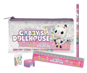 CyP Brands Gabby Schreibwaren-Set, Schreibwaren, Lineal, Radiergummi, Anspitzer, Bleistift, Federmäppchen, Rosa, offizielles Produkt