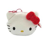 CyP Brands Geldbörse Hello Kitty (Sanrio) – 3D-Plüsch mit Kuromi-Gesicht – offiziell Schwarz/Weiß