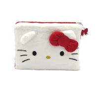 CyP Brands Hello Kitty, Sanrio, Kulturbeutel, Plüsch, wendbar, Kuromi, Weiß und Schwarz, offizielles Produkt, Weiß/Schwarz, Sanrio Hello Kitty Kulturbeutel, Plüsch