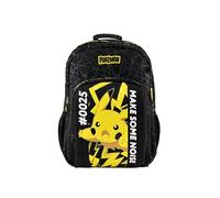 CyP Brands-Pokémon-Schultasche, Rucksack, anpassbar an Kinderwagen, Schulmaterial, Rucksack, Pikachu, Schwarz, offizielles Produkt