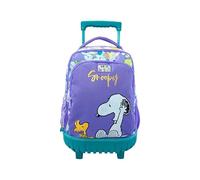 CyP Brands-Snoopy Rucksack mit kompaktem Trolley, Trolley, Schulmaterial, Mehrfarbig, offizielles Produkt