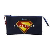 CyP Brands - Superman, Federmäppchen, Federmäppchen, Schulbedarf, Blaue Farbe, offizielles Produkt