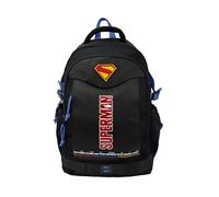 CyP Brands-Superman, Rucksack, Schulrucksack, Freizeitrucksack, Schwarz, Offizielles Produkt