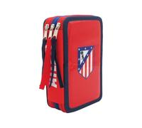 CYPBRANDS Atlético de Madrid, Federtasche, 3-stöckig, Schulmaterial, Rot, offizielles Produkt
