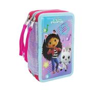 CYPBRANDS Gabby Dollhouse, Federmäppchen, 3 Etagen, Schulmaterial, Mehrfarbig, offizielles Produkt