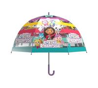 CyP Brands Gabby Kinder-Regenschirm, Blase, transparent, manueller Regenschirm, 48 cm, mehrfarbig, offizielles Produkt, durchsichtig