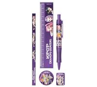 CYPBRANDS K-Pop Demon Hunters, Huntrix, Schreibwaren-Set, Federmäppchen, Bleistift, Gummi, Anspitzer, Kugelschreiber, Lineal, Violett, offizielles Produkt