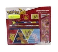CYPBRANDS Pokémon, Schreibwaren-Set, Federmäppchen, Bleistift, Radiergummi, Anspitzer, Kugelschreiber, Textmarker, Aufkleber, mehrfarbig, offizielles Produkt