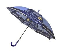 CyP Brands Real Madrid Automatischer Regenschirm für Jungen und Mädchen, mehrfarbig, offizielles Produkt, blau