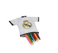 CYPBRANDS Real Madrid CF Federmäppchen für Jugendliche, T-Shirt-Form, Federmäppchen mit Reißverschluss, Weiß, offizielles Produkt