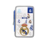 CYPBRANDS - Real Madrid, Federmäppchen, 3-stöckiges Federmäppchen, Schulbedarf, Mehrfarbig, offizielles Produkt