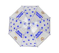 CYPBRANDS Real Madrid Kinder-Regenschirm, manuell, transparent, 8 Stangen und Metallrohr mit hoher Widerstandsfähigkeit, offizielles Produkt, durchsichtig