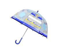CYPBRANDS Real Madrid Kinder-Regenschirm, transparent, Handschirm, 48 cm, mehrfarbig, offizielles Produkt, bunt