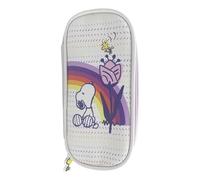 Snoopy Federmäppchen, Make-up-Kosmetiktasche, Schreibwaren, Büro, Schulmaterial, Organizer, Beige, offizielles Produkt (CyP Brands)