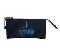 CYPBRANDS - Superman, Federmäppchen, Federmäppchen, Schulbedarf, Blaue Farbe, offizielles Produkt