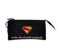 CyP Brands - Superman, Federmäppchen, Federmäppchen, Schulbedarf, Blaue Farbe, offizielles Produkt