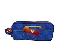 CYPBRANDS - Superman, zylindrisches Federmäppchen, Schulbedarf, Federmäppchen, Blaue Farbe, offizielles Produkt