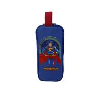 CYPBRANDS - Superman, zylindrisches Federmäppchen, Schulbedarf, Federmäppchen, Blaue Farbe, offizielles Produkt
