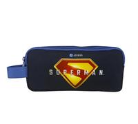 CyP Brands - Superman, zylindrisches Federmäppchen, Federmäppchen, Schulbedarf, Federmäppchen, Blaue Farbe, offizielles Produkt