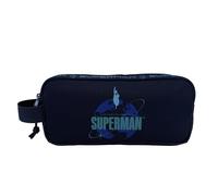 CYPBRANDS - Superman, zylindrisches Federmäppchen, Schulbedarf, Federmäppchen, Schwarze Farbe, offizielles Produkt