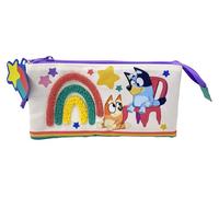 CYPBRANDS Unisex Kinder Bluey Portatodo Triple-Rainbow Federmäppchen, bunt