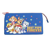 CYPBRANDS Unisex Kinder Kunststoff Paw Patrol-Dreifach-Etui, Federmäppchen mit 5 Fächern, mit Reißverschluss Jumbo, Farben Blau und Gelb, offizielles Produkt (CyP Brands), bunt