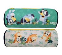CYPBRANDS Zylindrisches Federmäppchen 22cm Bluey, Federmäppchen mit Reißverschlüssen 1 Fach, Schulmäppchen für Jungen und Mädchen, Schulmaterial, Federmäppchen für Kinder