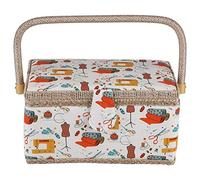 Cyrank Großer Nähkorb, Vintage-Nähkorb, handgefertigter Nähkorb, Nähkorb-Organizer, Haushalt, Verschiedene Aufbewahrung, Organizer mit Griff