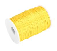 Cyrank Nylonschnur, 2,5 mm Nylon Schnurkabel Perlenstring, Makramee Faden Kabel, Bastelnschnur Faden zum Perlen Auffädeln DIY String Perlenschnur, Geflochtene Lift Shade Cord Zugschnur 100 Yards(Gelb)