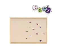 Cyrank Showcase Schmuck-Organizer, Ring-Halter Display, 100 Gitter-Ringeinsatz-Display-Tabletts aus Holz, Holz Schmuck Tablett, Ringhalter, Schublade für Frauen und Mädchen(Beige)