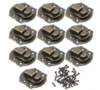 CYRENT 10 Stück Vintage Eisen Schnalle Schlösser für Holzkisten Metall Schatzkiste Schloss Verriegelung Set für Schmuckkoffer Dekoration (Bronze)