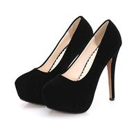 CYwinterB Damen High Heels sexy Wildleder Stiletto Plateau Pump Elegante runde Zehen Slip-In Brautschuhe Pumps Kleid Damenschuhe 35-44