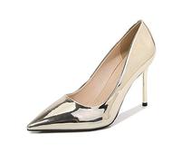 CYwinterB High Heels Metallisch Plateau Plattform Pumpe Sexy Spitz Stilett Frauen Schuhe Einfachheit elegant Büro Bankett Formelle Anlässe Pumps Kleider Große Größe Pumps 35-46-Gold||46